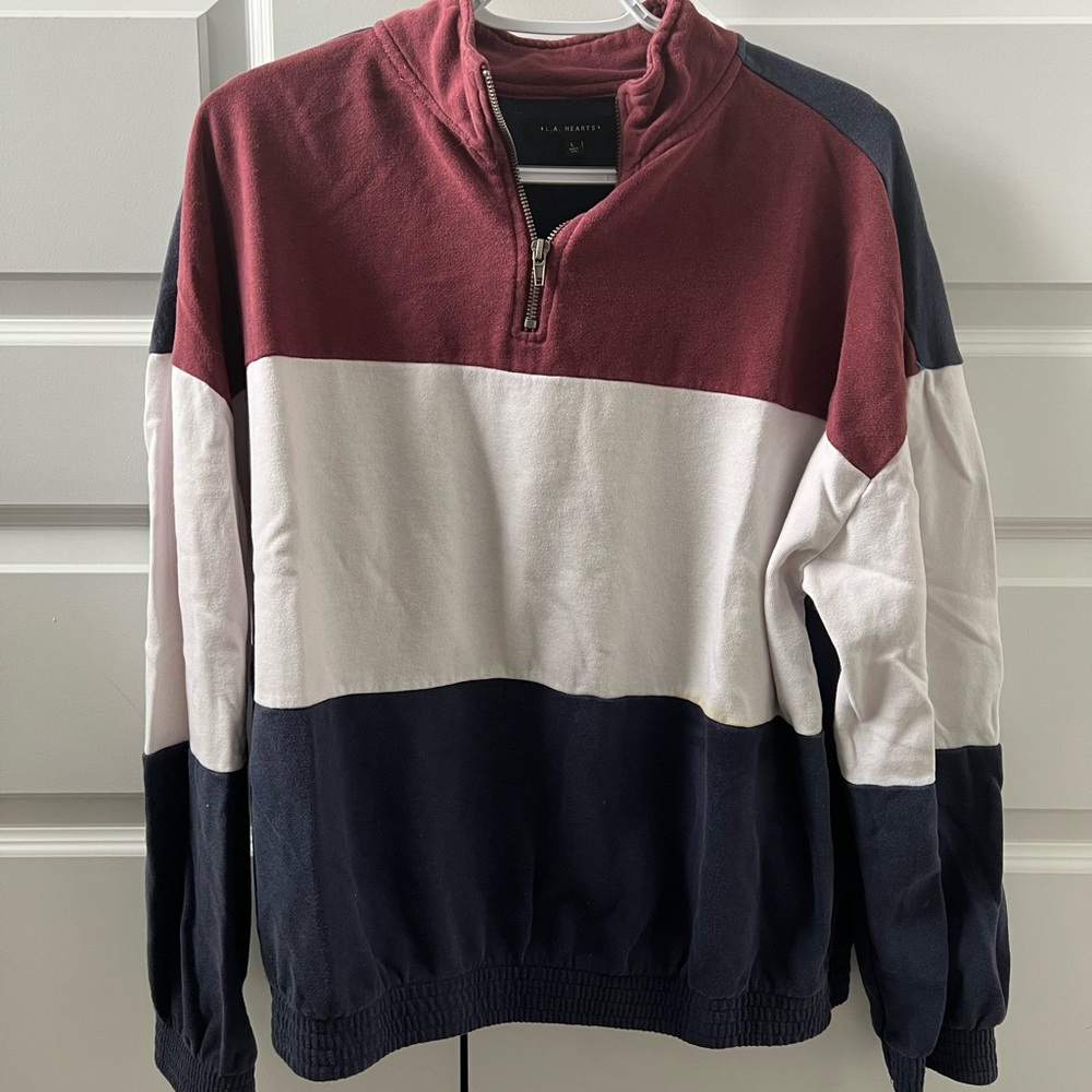 Pacsun Tops | Pacsun Colorblock Quarter Zip Pullover Sweatshirt by La Hearts |